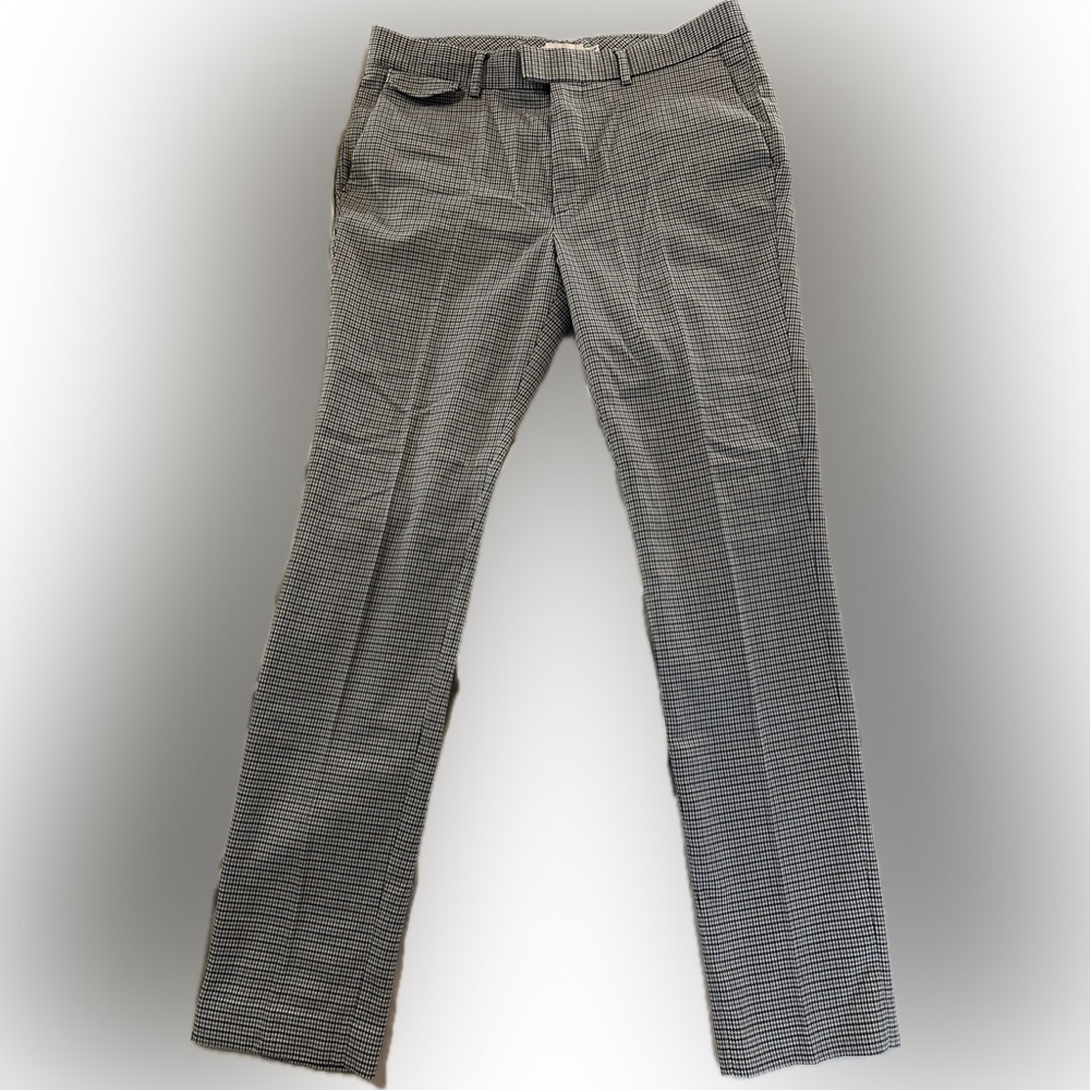 Men’s light blue and gray houndstooth pattern dress pants by topman size 32 x 32